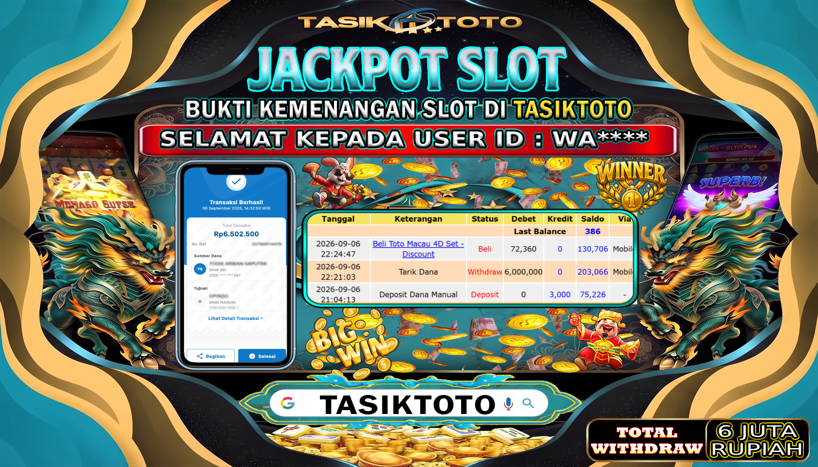 BUKTI JP TASIKTOTO – 06 SEPTEMBER 2026